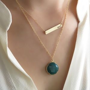 Green Chalcedony Necklace - NWT
